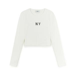 [MLB] (3FTSB0354-50IVS) 여성 베이직 쿠퍼스 슬림 크롭 긴팔 티셔츠 뉴욕양키스