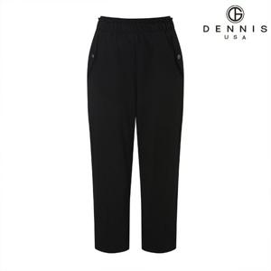 [DENNIS] (방송상품) 여성 세미 배기핏 셔링 8부 밴딩팬츠 블랙_RAQMLPT361