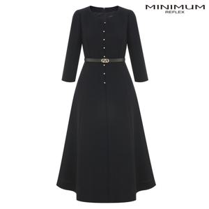 [미니멈]베이직 버튼 플레어 원피스 MZCGWO8880