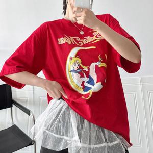 나야홍 / 빅사이즈 507 마법소녀포인트티셔츠 DLIU974