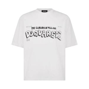 Dsquared2 로고 프린트 크루넥 티셔츠 S74GD1242S23009 100 TP946617439