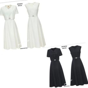 [미니멈]MD 자켓 브이넥 플레어 원피스 셋트 MD MYBAWO4210 MD_C