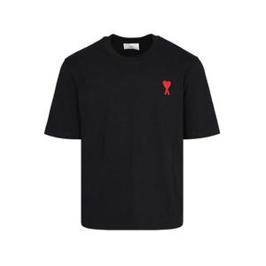 25SS 아미 남성 하트 로고 오버핏 반팔 티셔츠 블랙 UTS004 726 009