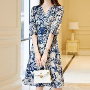 블루밍 나염 반팔 원피스_BJ2OP037