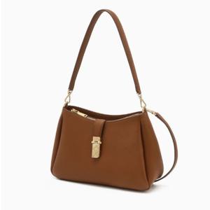 [닥스핸드백] 브라운 소가죽 체크 장식 포인트 숄더백 DCBA5F171W2