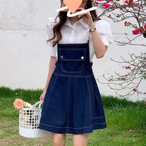 [모노무드]모노무드 F007272 F007272_A라인 데님 오버롤 멜빵 미