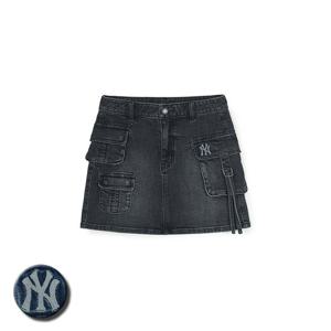 MLB 여성 베이직 스몰로고 멀티카고 데님 스커트 (3FDSB0254)
