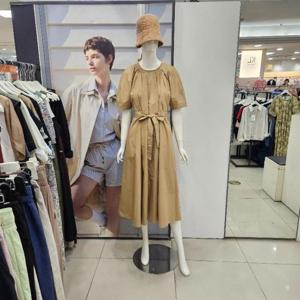 Ab.f.z DP01 턱주름벨티드퍼프소매원피스 AFZ5HO02