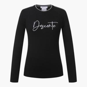 데상트골프웨어 GQC DP32WFKP82-BLKG 여성 원포인트 라운드 스웨터 / BLACK
