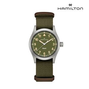 [해밀턴][공식] 해밀턴 카키필드 쿼츠 38mm 그린 다이얼 나토 밴드 시계 H69401960
