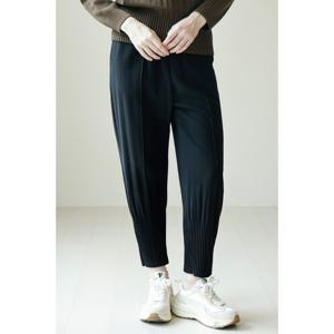 [요이츠]플리츠 배기 밴딩 팬츠 블랙_YJ08WRPSL05