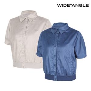 [와이드앵글] WWU24151 CO 스웨이드 하프슬리브 자켓