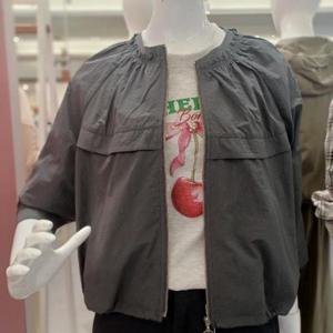 Latium HC06 짧은 스판 구김없고 품넉넉한 밑단스트링 집업 7부 라운드 점퍼 T2553jp01G