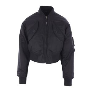 아스페시 크롭 패딩 블랙 나일론 봄버 재킷 5N05 D53610241