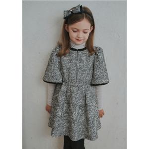 [빈]블랙 트위드 케이프 원피스BZ54OP04BK