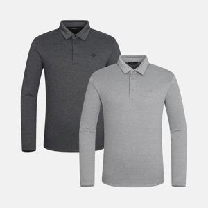 데니스골프 25FW신상 남성 모던 자가드 카라 긴팔티_NAQFMTS005