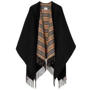 25FW 빈티지 체크 리버서블 케이프 블랙 8077897