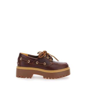 TIMBERLAND Stone Street Bordeaux Boat Loafers with Engraved Side Logo and Platform in Leather Woman TB0A2QDMD571