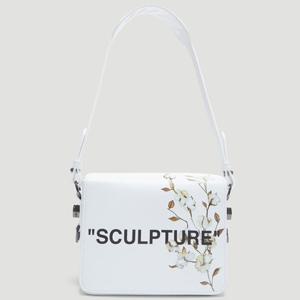25 FW 오프화이트 Sculpture Flower 플라워 레더 플랩 숄더백 화이트 OWNA011R19779