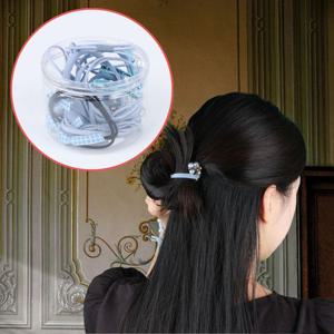 데일리 고무줄 머리끈 12종 세트 블루 머리고무줄 대용량머리끈 안아픈머리끈 머리끈 여아머리끈