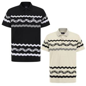 [파리게이츠]511E3TSA22-남성 로고 웨이브 패턴 카라 반팔 티셔츠-(25년가을)