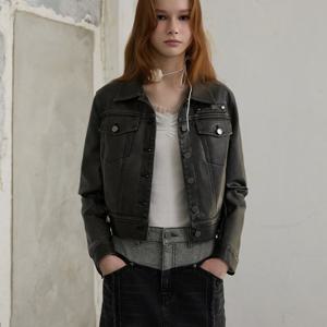 [에고이스트][BLUE LABEL] 페이크레더 크롭자켓 ER3OJK02