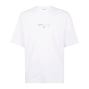 오프화이트 슬로건 프린트 코튼 크루넥 티셔츠 OMAA120F25JER01