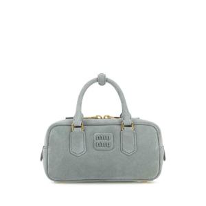 MIU MIU Powder blue suede Arcadie handbag 5BB142VOON2CS4 F0035