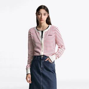 [타미힐피거(여성)]스트라이프 로고 크루넥 가디건 T22F6KCD030WT1