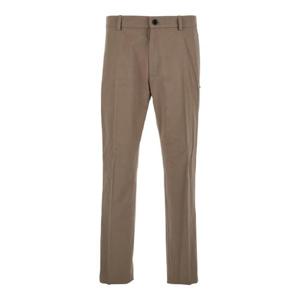 BURBERRY Charlton Beige Tailored Trousers with Side Patch in Cotton Man 8115462A3324
