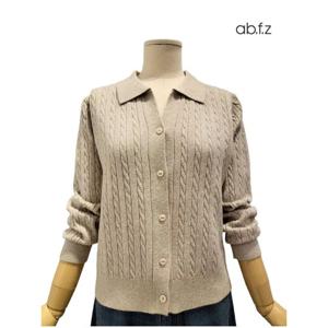 [에이비에프지]꽈베기 카라넥 긴팔 니트 가디건 APZ4HY36J