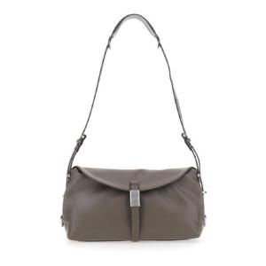 PINKO Grey Shoulder Bag with Adjustable Shoulder Strap and Logo Plaque on the Front in Leather Woman 105049A1ZXK33E