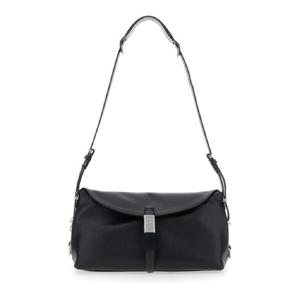 PINKO Black Shoulder Bag with Adjustable Shoulder Strap and Logo Plaque on the Front in Leather Woman 105049A1ZXZ99E