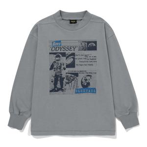 [블루테일][블루테일]그레이 가로 절개 긴팔 티셔츠AZH1TS03GY