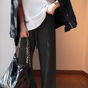 샵앤) 여성 허리밴드 더블라인 절개 니트 통바지 21DS-WPT-4907-블랙