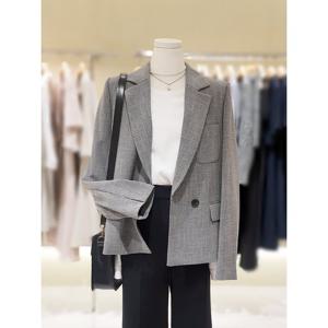 [숲]비죠장식 잔체크자켓 SB9JK37A