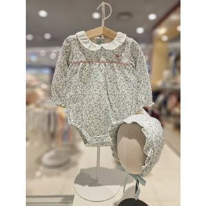 블루독베이비[hu] 25.FW겨울가을신상 MN)폼폼플라워세트바디수트 45A70-040-15 우주복 여아수트 출산선물