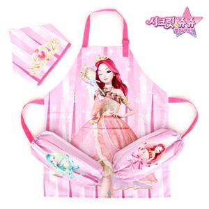 시크릿쥬쥬 별의여신 앞치마 토시 두건 3종세트 앞치마 유아앞치마 아동앞치마 미술앞치마 요리앞치마 어린이집앞치마 유치원앞치마 토시두건 미술가운
