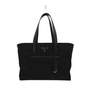 프라다 블랙 나일론 사피아노 가죽 토트백 1BG555VOOO R064F000