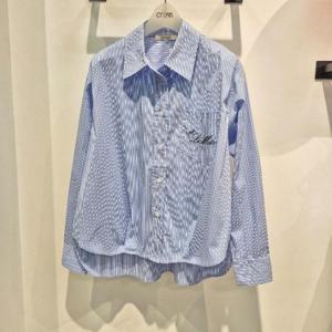 오프리미츠 HC07 레터링자수줄지셔츠 M25NB1303