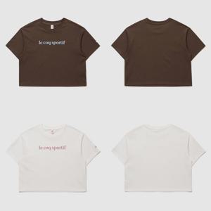 [르꼬끄]여성 에슬레저 루즈핏 면 크롭 반팔티 QQ322ORS83