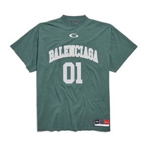 발렌시아가 로고 프린트 오버사이즈 크루넥 티셔츠 850353 TTVG