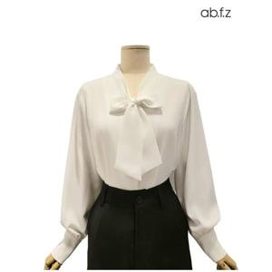 [에이비에프지]솔리드 리본 긴팔 블라우스 APZ4HB03J