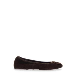 TORY BURCH Brown Ballerinas with Logo Plaque on the Front in Suede Woman 177247200
