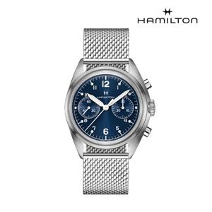 [해밀턴][공식] 카키파일럿파이오니어메커니컬크로노블루40mm메쉬브레이슬릿H76409140
