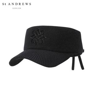 [세인트앤드류스] 여성 터프팅 별 심볼 리본 니트 썬바이저 821E4CP081_BK