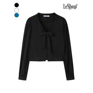 [르샵]리본 V넥 콩버튼 블라우스 (BP8BL013A)
