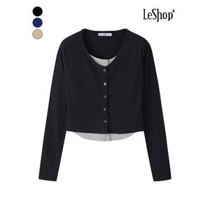 [르샵]배색 레이어드 숏 가디건 (BP8KC004A)