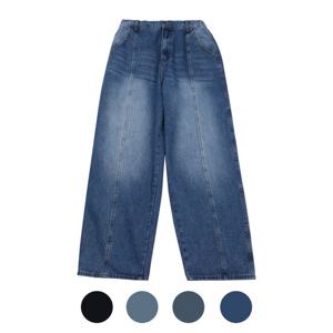 [모로엠] 남성 뒷밴딩 앞주름 와이드핏 청바지 IC-JEA-RM516