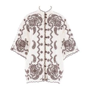 짐머만 아이보리 리넨 자수 만다린 칼라 셔츠 3287TSS253 IVCH